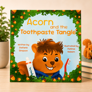 Acorn and the Toothpaste Tangle children's book by Stefanie Simpson