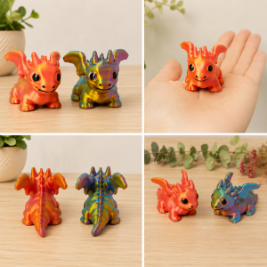 Little iridescent 3D printed Adventure Dragons