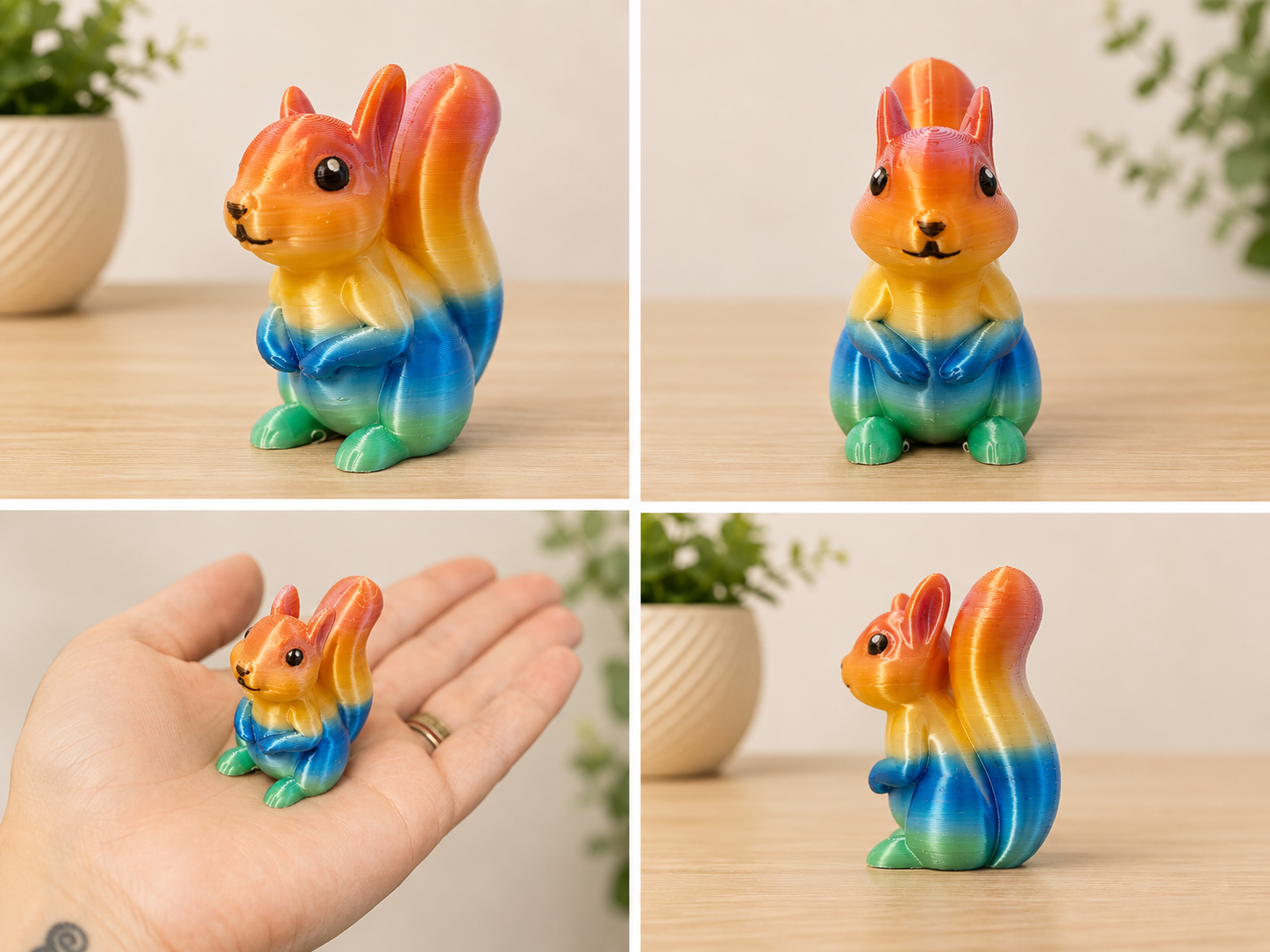 Little and big iridescent Side Quest Squirrels